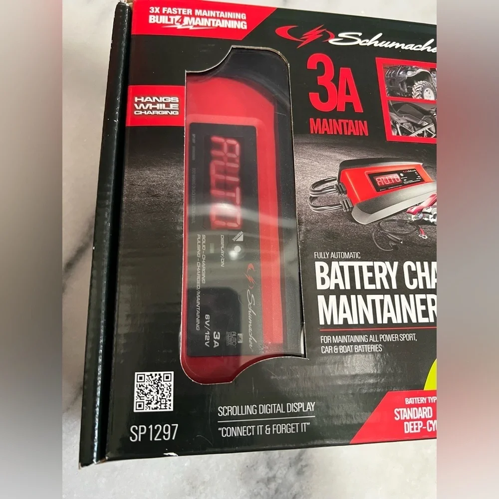 Schumacher Fully Automatic Battery Charger, Maintainer, and Auto Desulfator- 3 A
